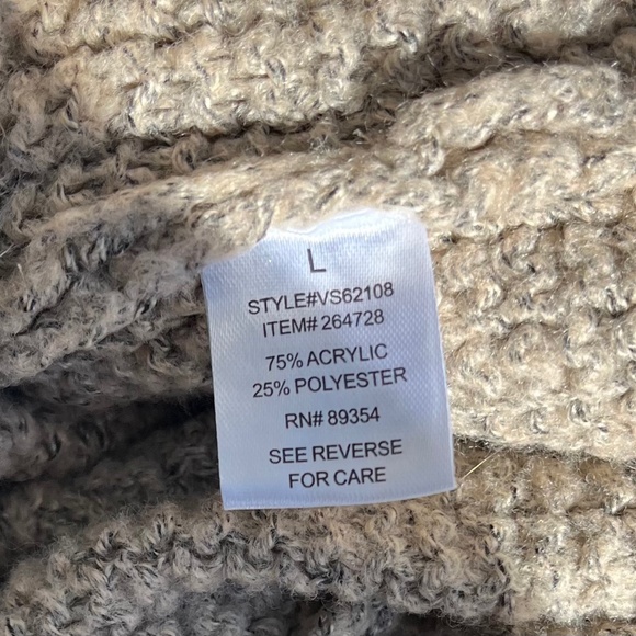 Adrienne Vittadini Sherpa Lined Cable Knit 1/4 Zip Sweater Small - Picture 6 of 6